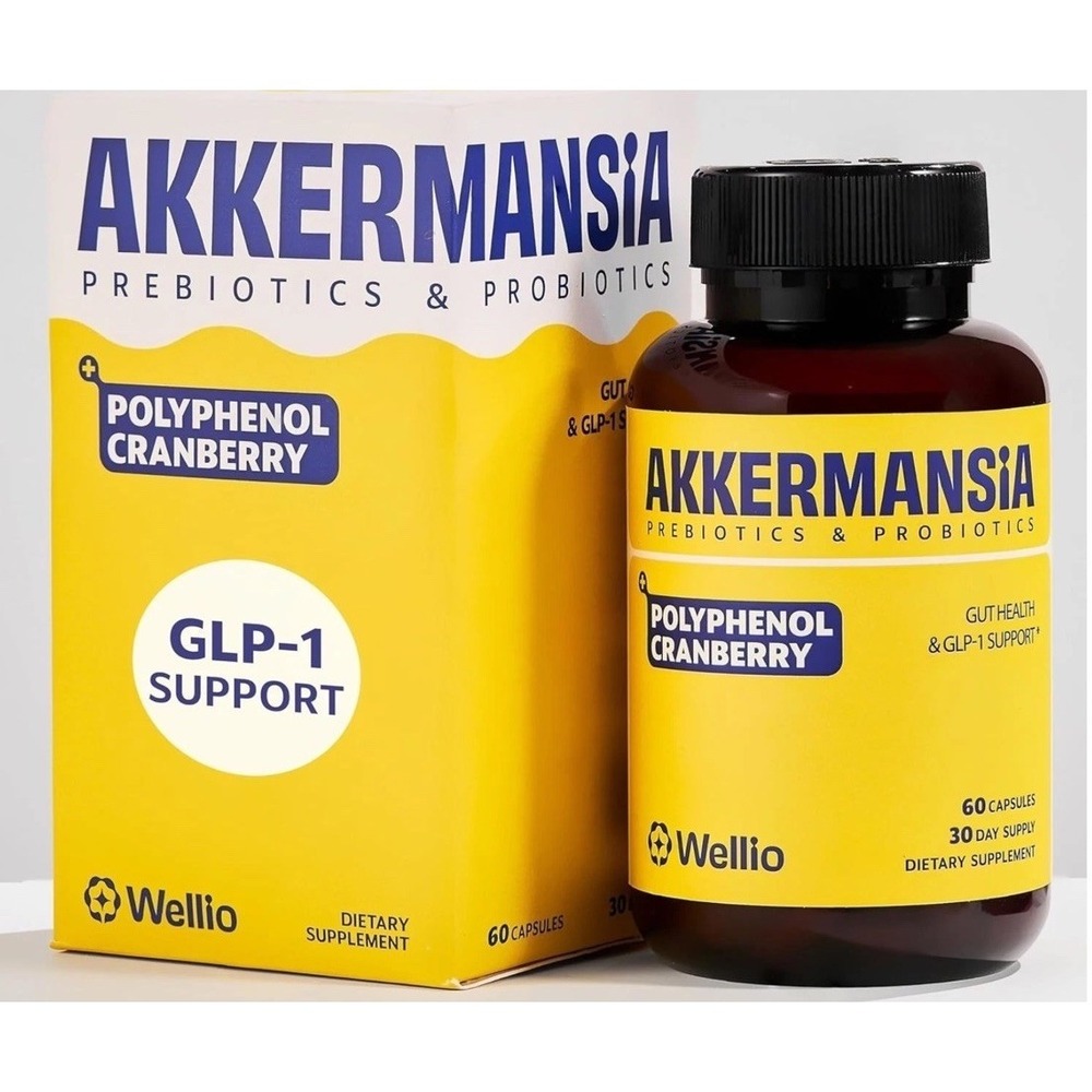 Wellio Akkermansia Probiotic w/ Prebiotic & Polyphenol Cranberry Gut Health 6/27